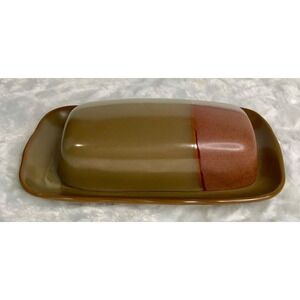 Butter Dish Sango Gold Dust Black 1/4 lb Covered Modern Minimalist MCM Retro